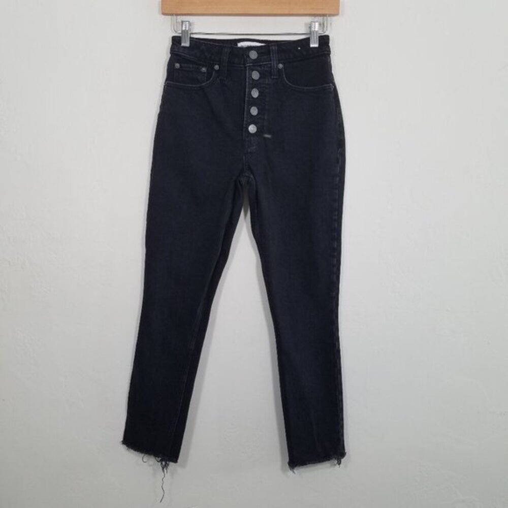 Abercrombie & Fitch The Skinny High Rise Button Fly Jeans Black Size 00S/24
